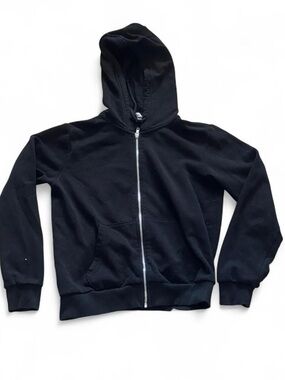 Divided Black Zip Hoodie with Silver Zipper